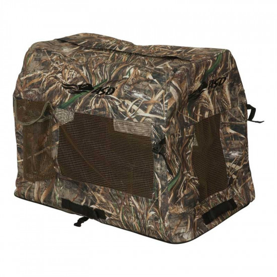 Caisse de transport camo pliante pour chien de chasse