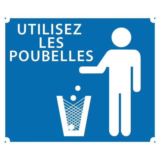 Sign Panel Use Trash Bins...
