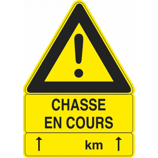 Panneau Triangulaire Type "Dde" - "Chasse En Cours"
