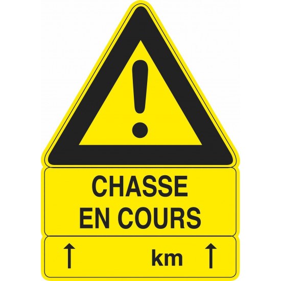 Panneau Triangulaire Type "Dde" - "Chasse En Cours"